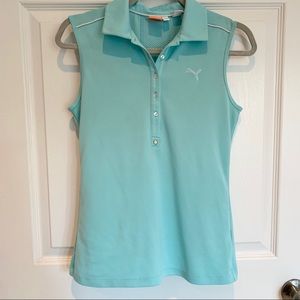 Puma turquoise sleeveless golf polo